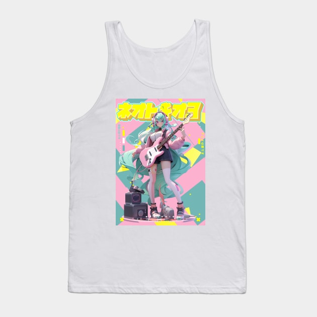 SAIKOU GROUPIE GAL 2 - NEOTOKIO3 BEST BAND | Anime Manga Music Cute Anime Pop Art Otaku Culture | PROUD OTAKU Tank Top by PROUD OTAKU